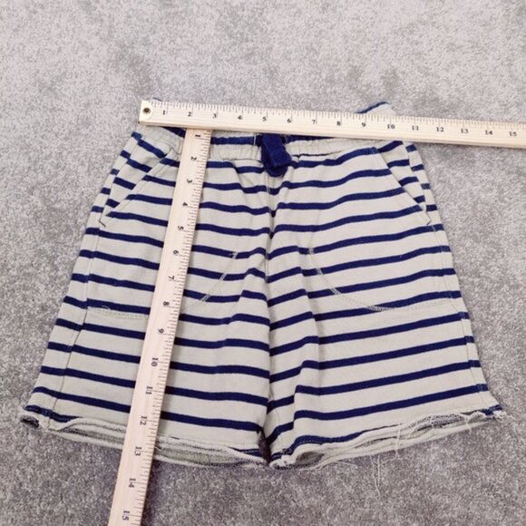 Zara Boy's Cotton Terry Striped Shorts in Tan Blue Size 7 Years Old - Picture 6 of 8